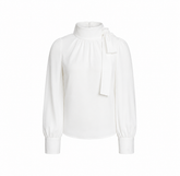 TIE NECK WHITE BLOUSE