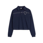 NAVY HEART COLLAR TEE