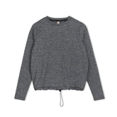 BLACK HEATHER DRAWSTRING TEE