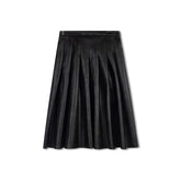 LEA LEATHER PLEATED SKIRT