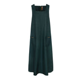 VALA VNECK HUNTER GREEN DRESS