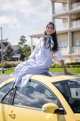 LOLA STRIPE LACE MAXI DRESS