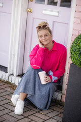 PINK ELBOW PATCH TEE