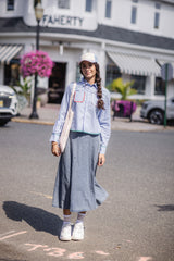 PINSTRIPE COLORBLOCK SHIRT