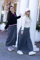 ARIA GREY DENIM VNECK MAXI