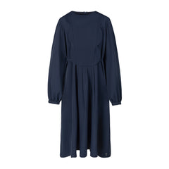 Navy Adjustable Scallop Dress