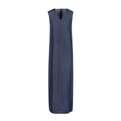 ARIA DARK BLUE DENIM VNECK MAXI