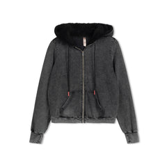 IRIS BLACK DENIM HOODIE