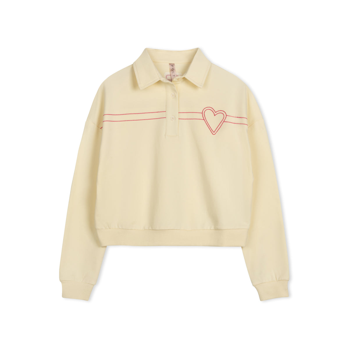 IVORY HEART COLLAR TEE