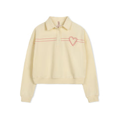 IVORY HEART COLLAR TEE