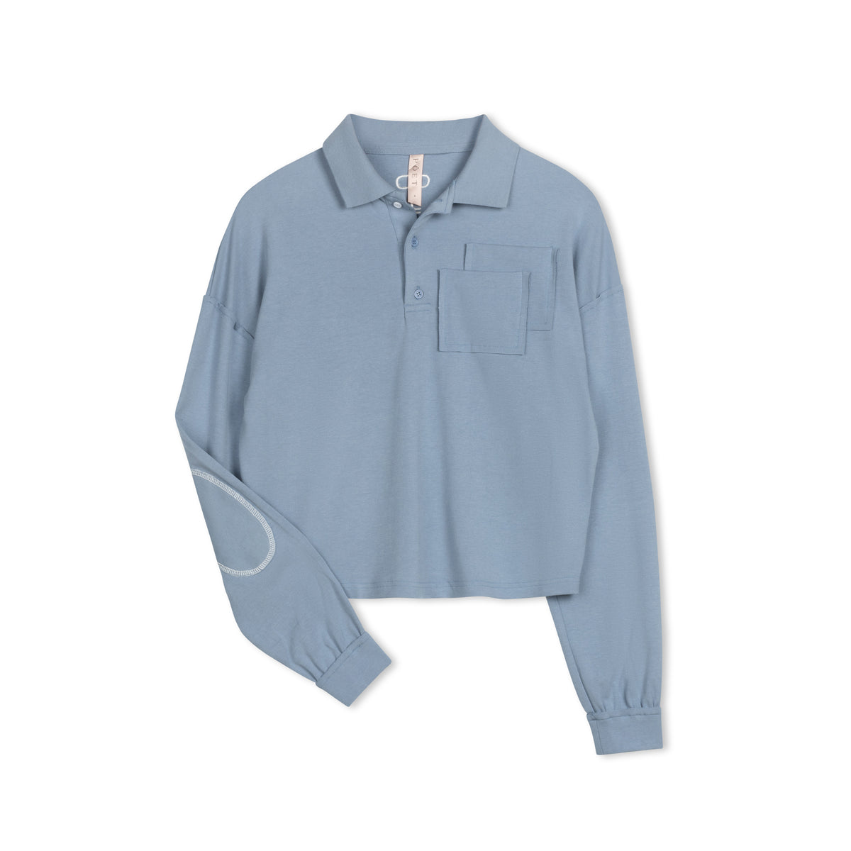 BLUE ELBOW PATCH TEE